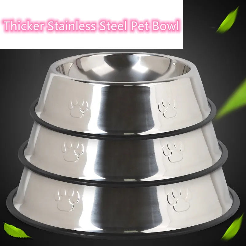 Stainless Steel Pet Dog Bowl Feeder Pet Supplies 6 Sizes - Bakyat Store