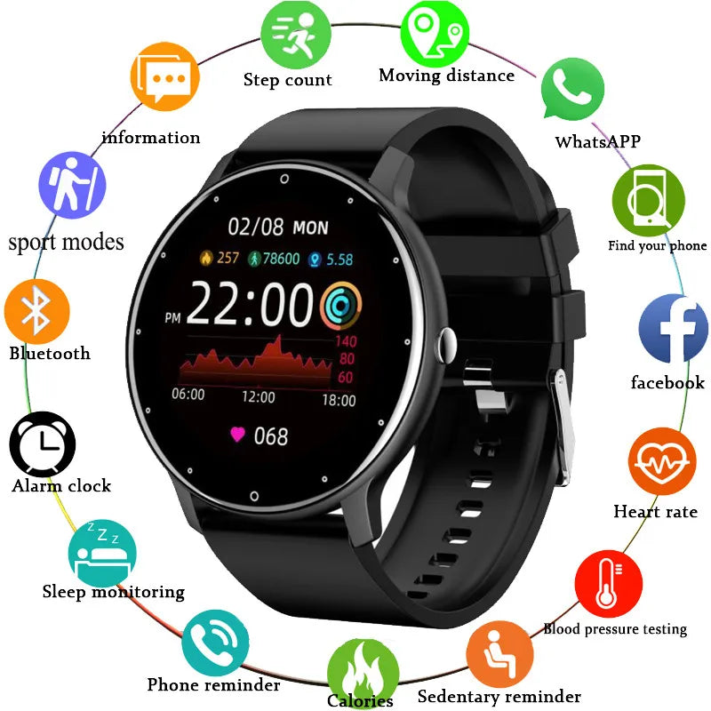 ZL02D Men Smart Watch Full Touch Screen Fitness Tracker - Bakyat Store