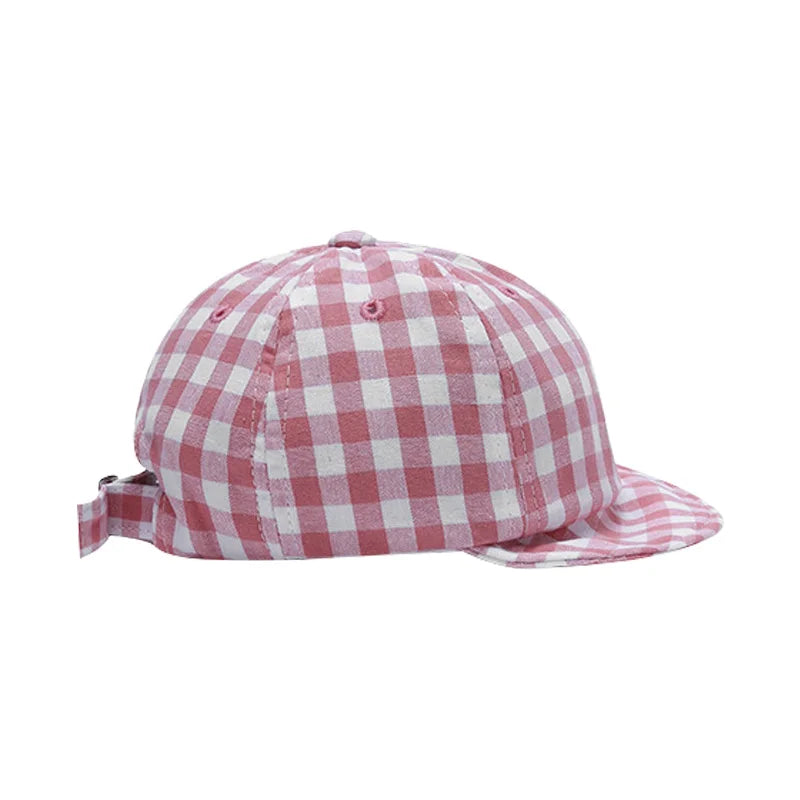 Plaid Baby Hat Summer Soft Cotton Adjustable Kids Baseball Cap for Girls Boys Accessories Baby Sun Hats Infant Stuff - Bakyat Store