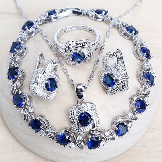 Blue Zirconia Women Jewelry Sets - Bakyat Store