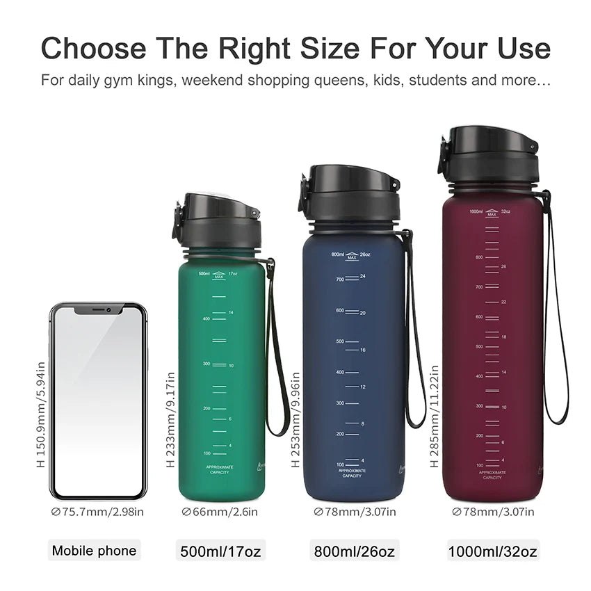 New 500/1000ml Sports Water Bottle - Bakyat Store