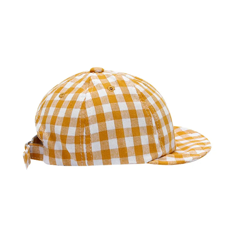 Plaid Baby Hat Summer Soft Cotton Adjustable Kids Baseball Cap for Girls Boys Accessories Baby Sun Hats Infant Stuff - Bakyat Store