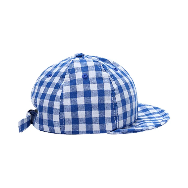 Plaid Baby Hat Summer Soft Cotton Adjustable Kids Baseball Cap for Girls Boys Accessories Baby Sun Hats Infant Stuff - Bakyat Store