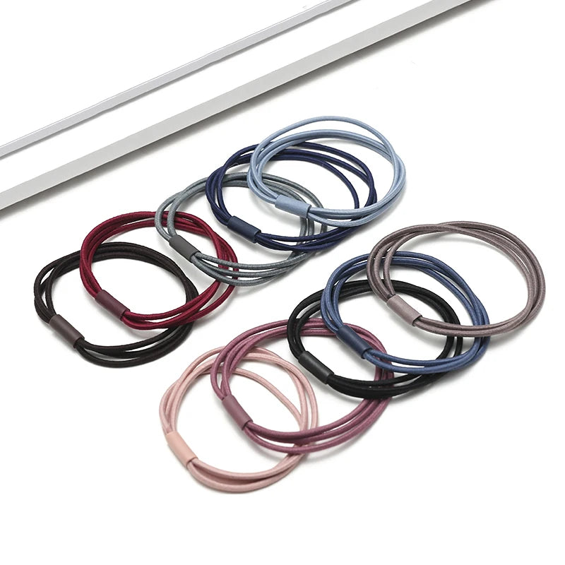 10PCS Women Girls Simple Basic Elastic Hair Bands - Bakyat Store