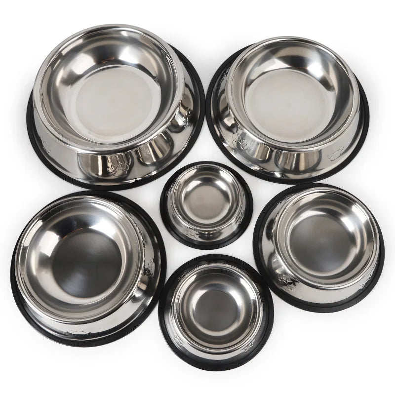 Stainless Steel Pet Dog Bowl Feeder Pet Supplies 6 Sizes - Bakyat Store