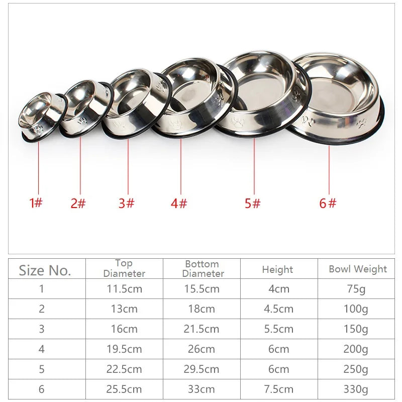 Stainless Steel Pet Dog Bowl Feeder Pet Supplies 6 Sizes - Bakyat Store