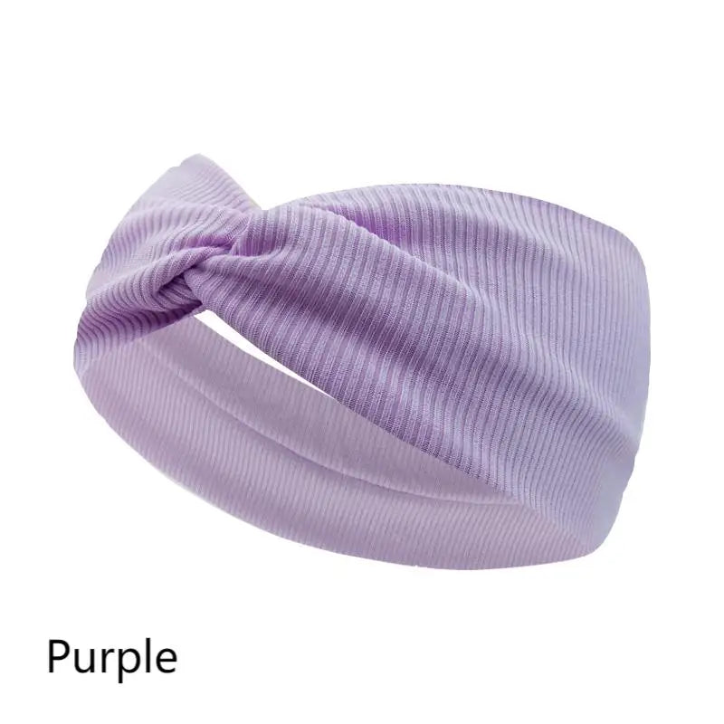 Silky Threaded Fabric Twist Headband Yoga Workout Running Sport Elastic Hair Bands for Women's Turban Hair Wrap for Girls - Bakyat Store