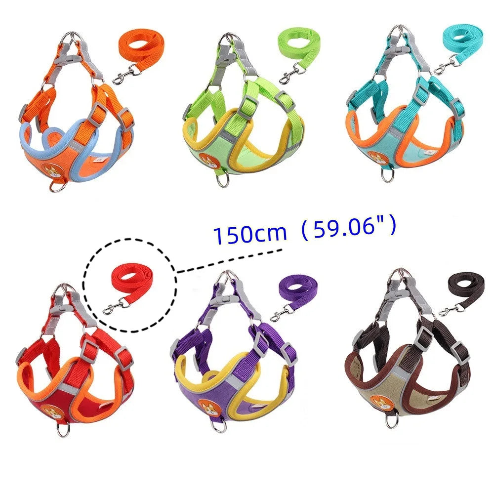 Dog Harness No-push Chest Vest Dog Harness and Leash Set Pets Accessories - Bakyat Store