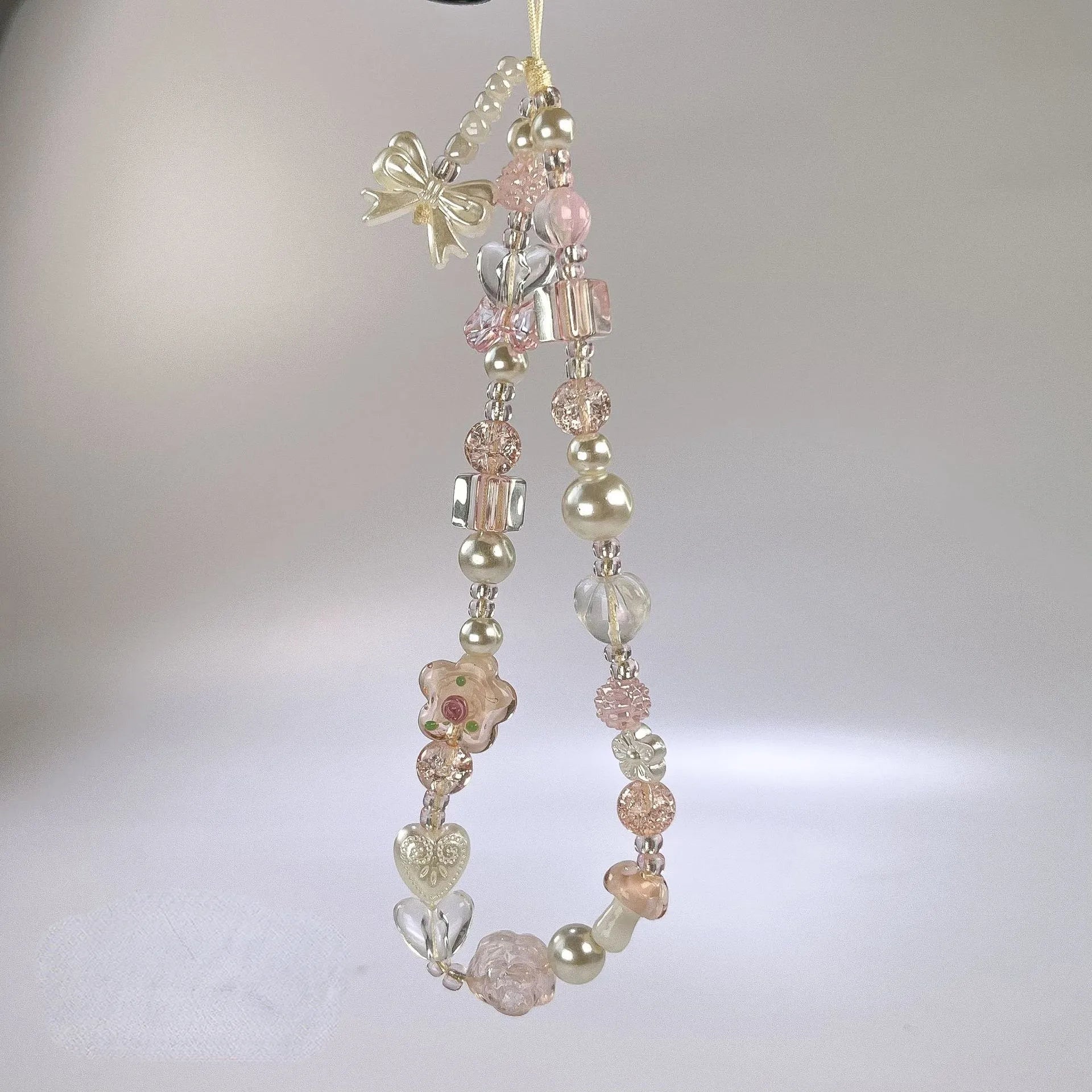 Glass Flower Bead Phone Strap - Bakyat Store