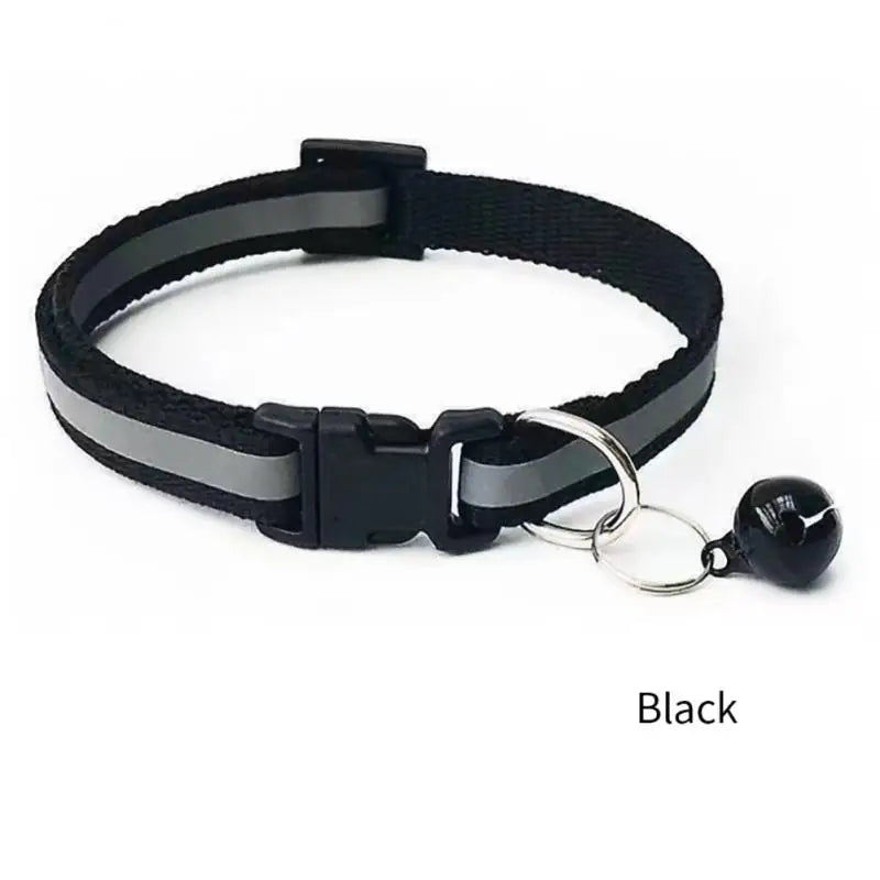 1PC Colors Reflective Breakaway Cat Collar Neck Ring Necklace Bell Pet Products - Bakyat Store