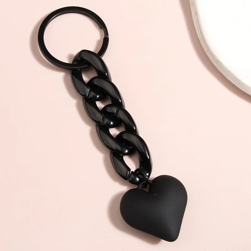 Handmade Heart Keychain Acrylic Plastic Link Chain - Bakyat Store