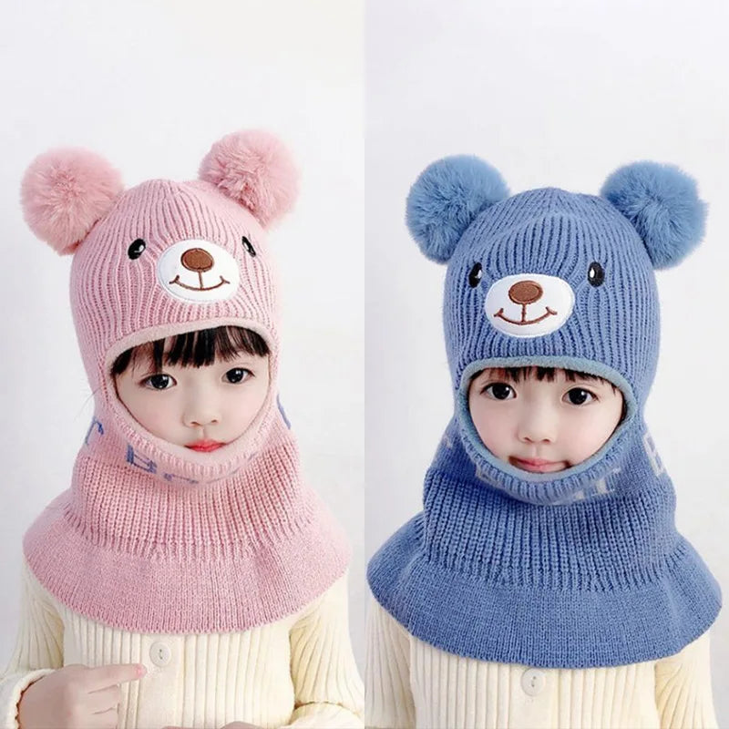 Bear Winter Baby Bonnet Hat Scarf One-Piece - Bakyat Store