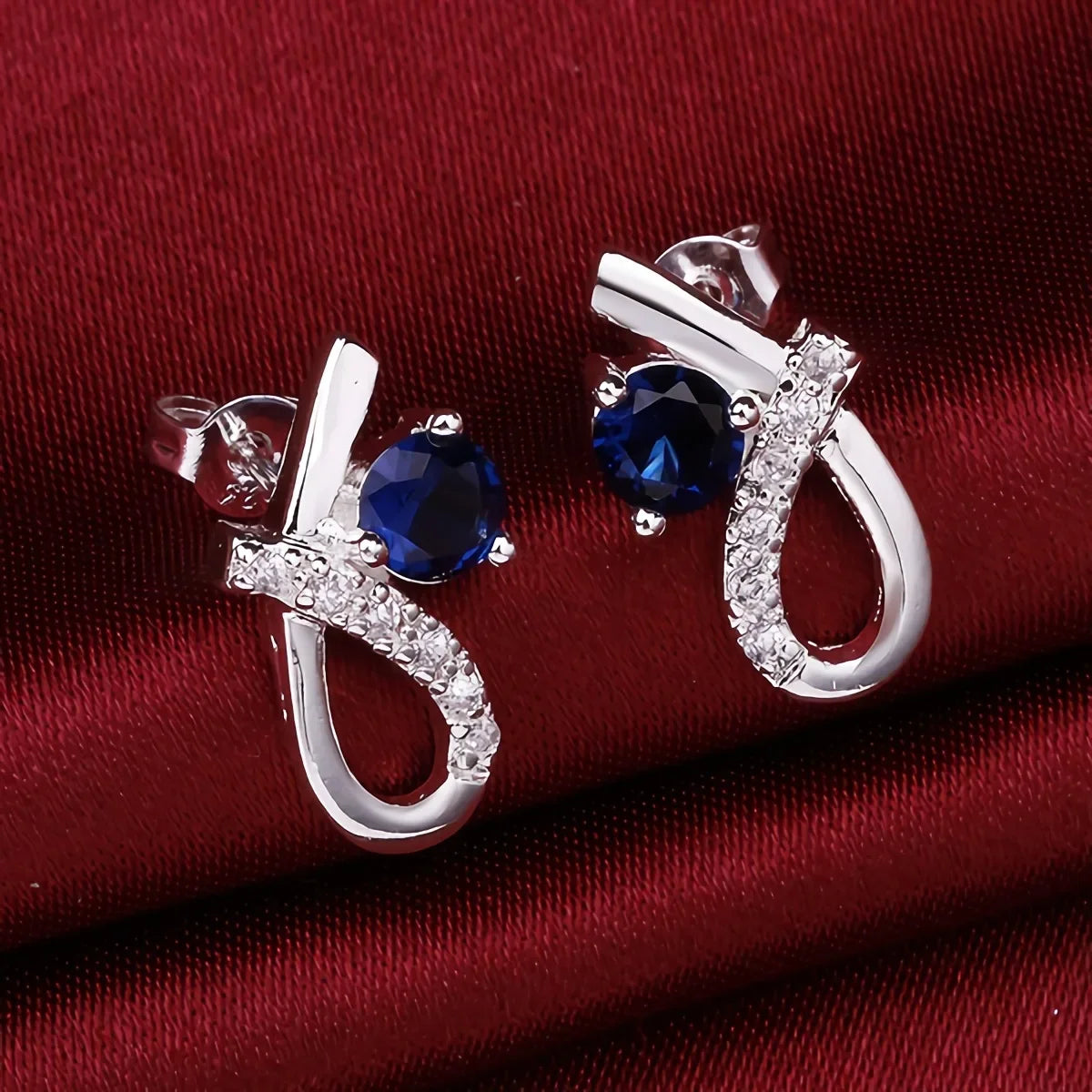 Blue zircon crystal earrings - Bakyat Store