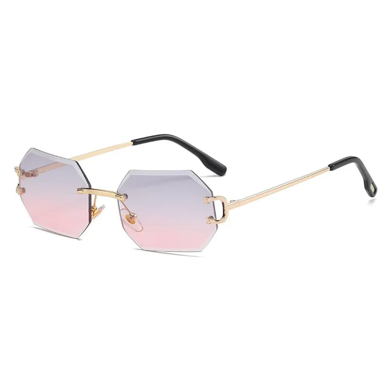 Rimless Polygon Sunglasses - Bakyat Store