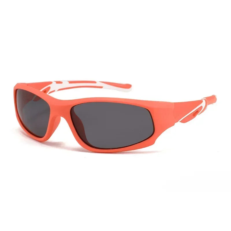 Kids Polarized Sunglasses, Wrap Around Sport Sun Glasses Silicone Safety Glasses - Bakyat Store