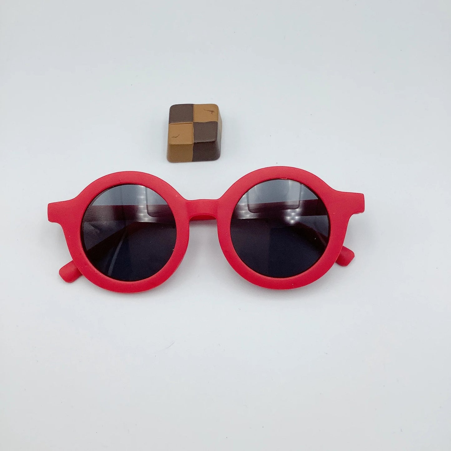 Cute Round Sunglasses for Kids Flexible Rubber Frame - Bakyat Store