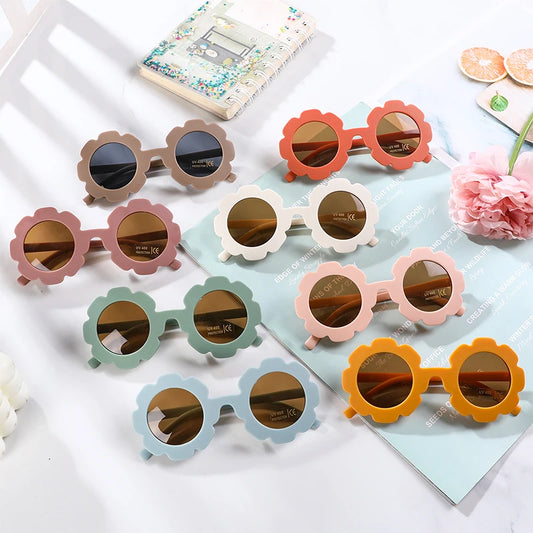 New Sun Flower Round Cute kids sunglasses - Bakyat Store