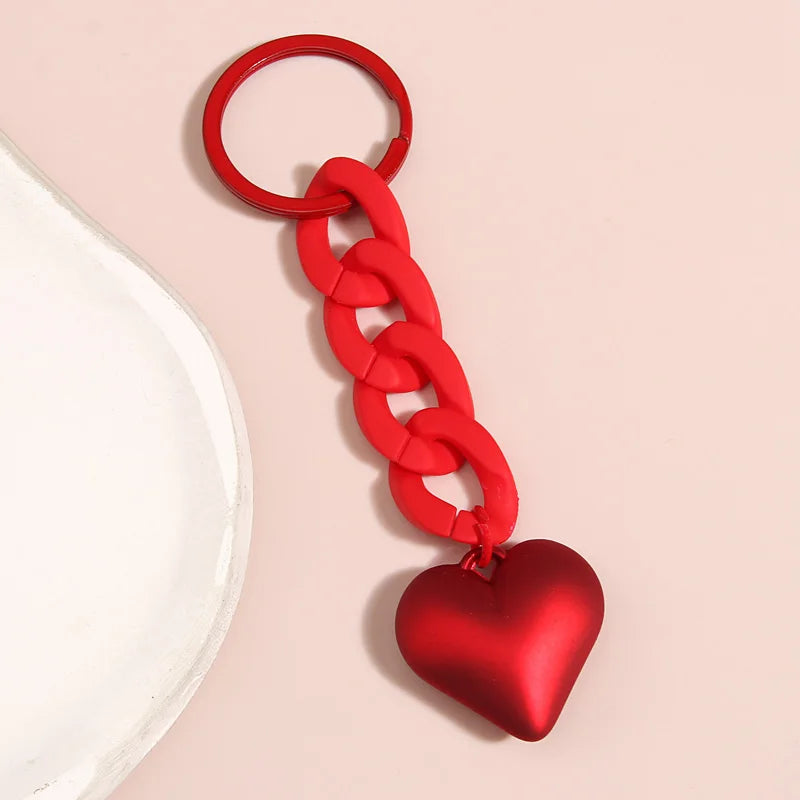 Handmade Heart Keychain Acrylic Plastic Link Chain - Bakyat Store