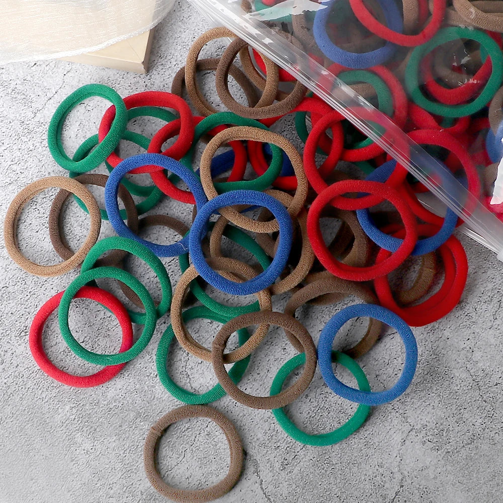 Mixed Colors Hair Bands 4cm Basic Hair Ties Elastic Headband - Bakyat Store