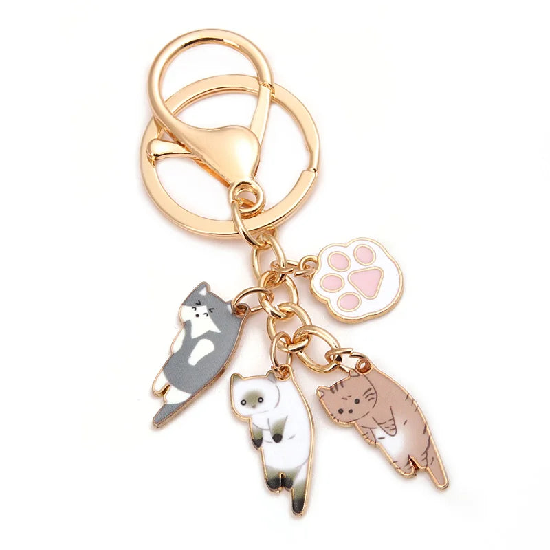 Kawaii Cat Keychain Pet Paw Key Ring - Bakyat Store