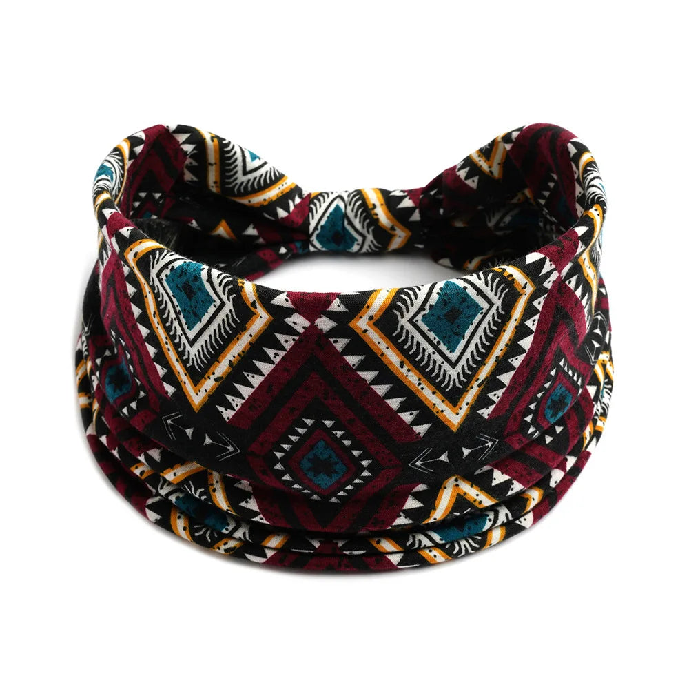 Bohemian Wide Cotton Stretch Headbands - Bakyat Store