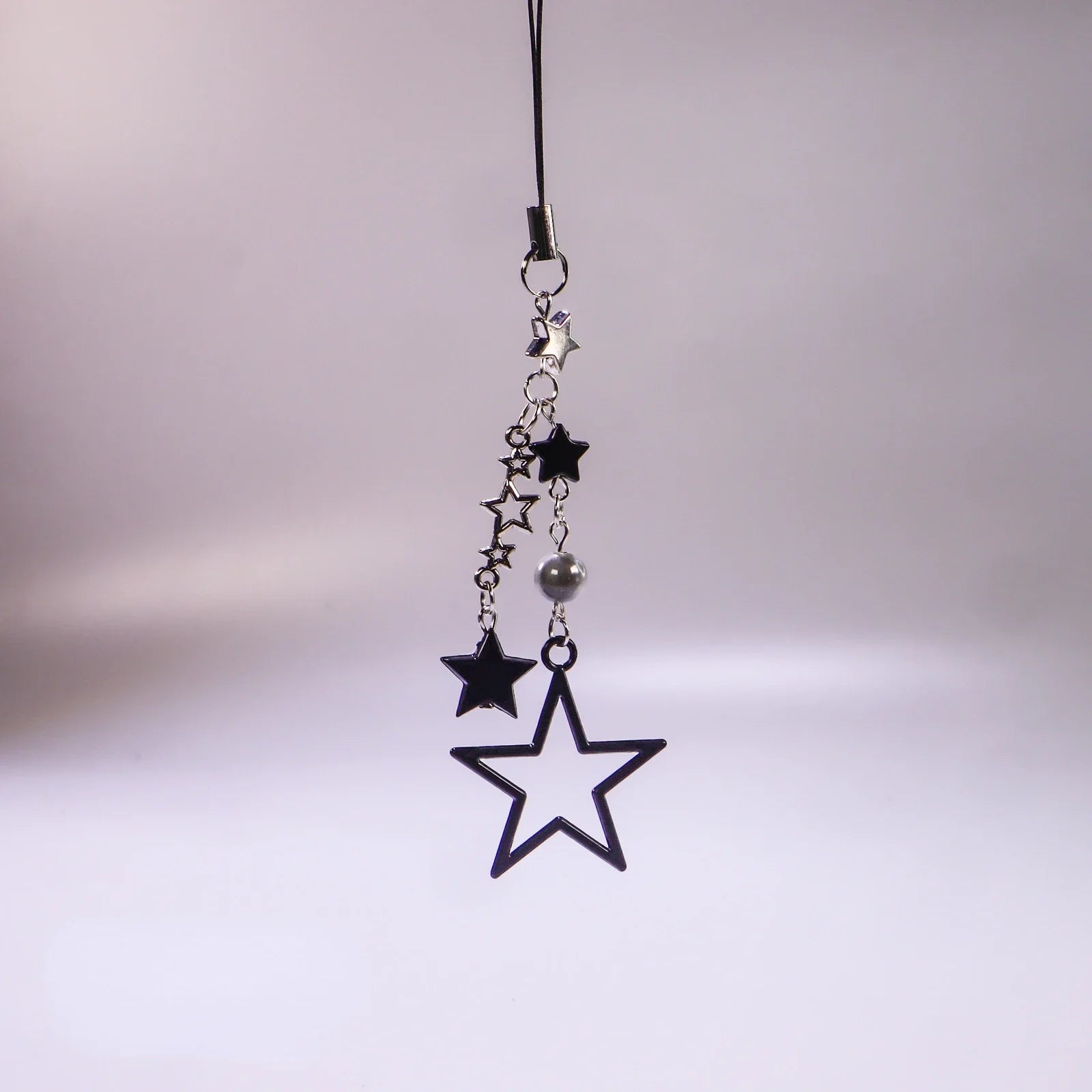 Black Star Pendant Phone Charm Strap Keychain - Bakyat Store