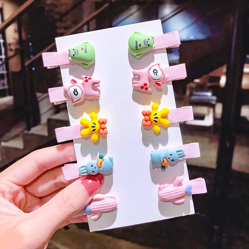 10PCS/Set New Girls Cute Cartoon Ice Cream Unicorn Hair Clips - Bakyat Store