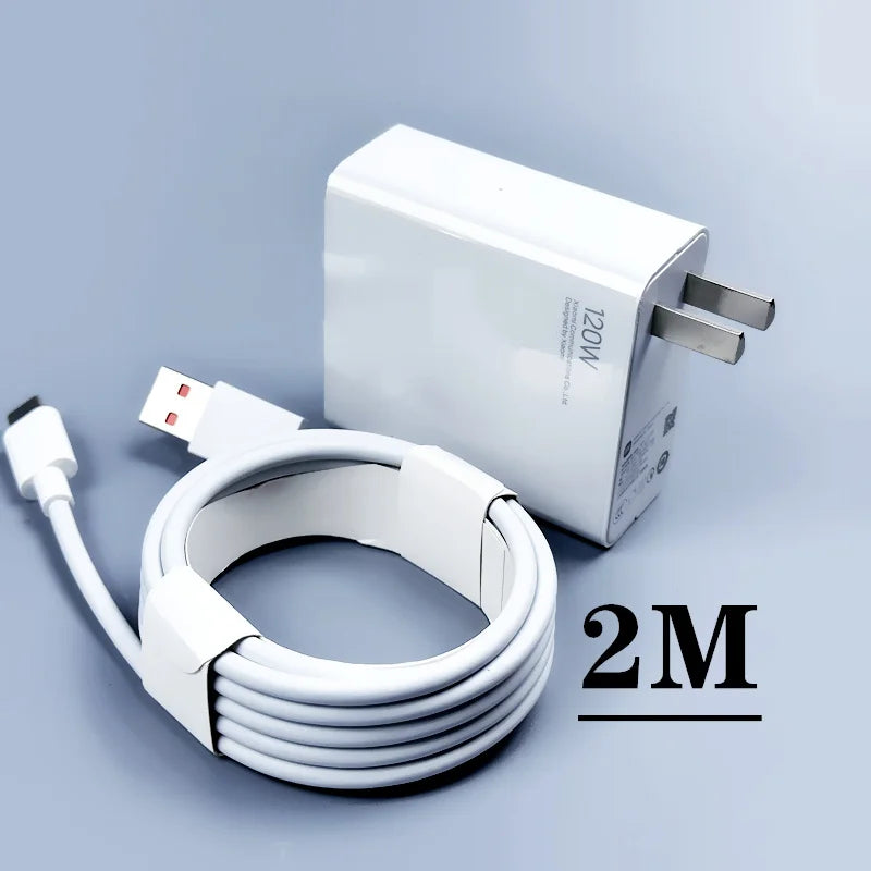 Xiaomi 11T Pro Charger 120W Original EU/US Turbo Quick charge 6A USB C cable For MI 12 pro ultranote 11t pro POCO X3 X4 M4 - Bakyat Store