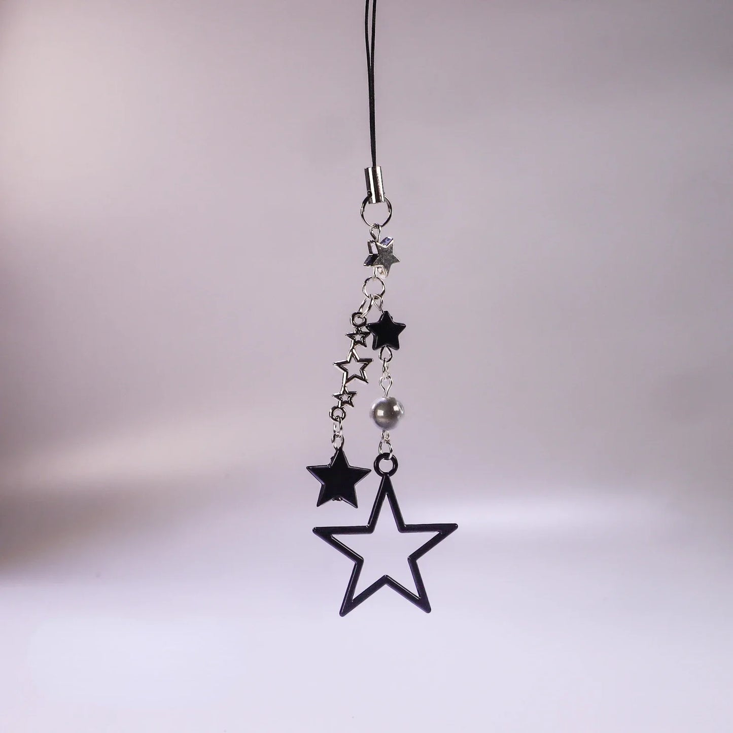 Black Star Pendant Phone Charm Strap Keychain - Bakyat Store