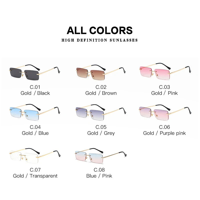 Small Square Rimless Sunglasses - Bakyat Store