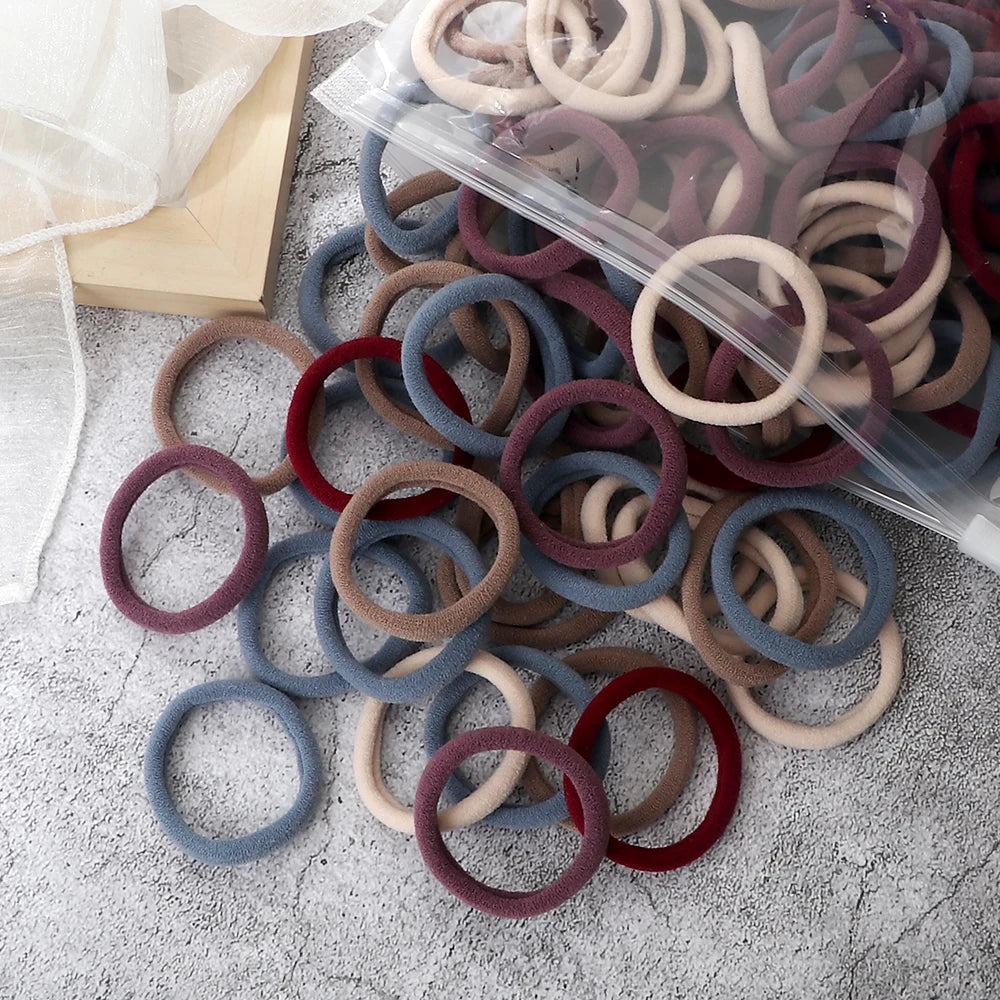 Mixed Colors Hair Bands 4cm Basic Hair Ties Elastic Headband - Bakyat Store