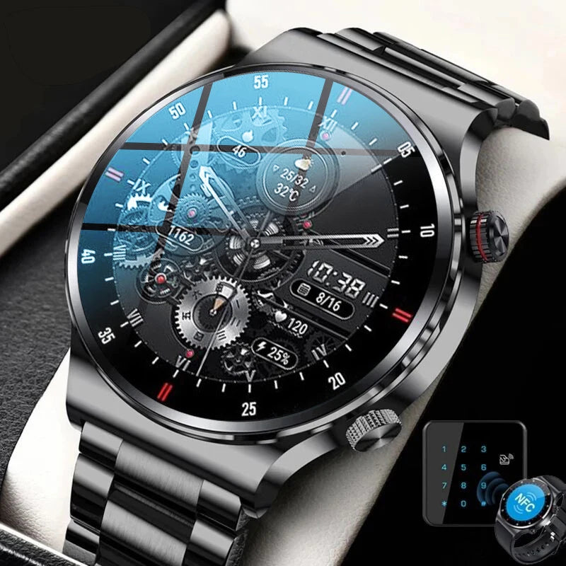 Luxury Smart Watches Men NFC BT Call Fitness Waterproof Sports Wrist Intelligent Smartwatches - Bakyat Store