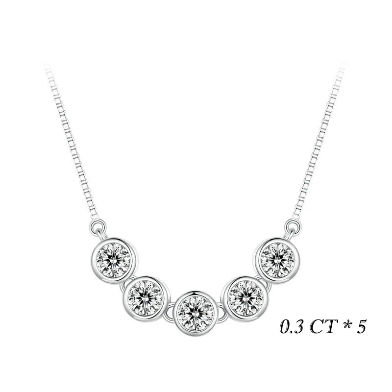 Moissanite Necklace for Women 925 Sterling Silver Wedding Jewelry