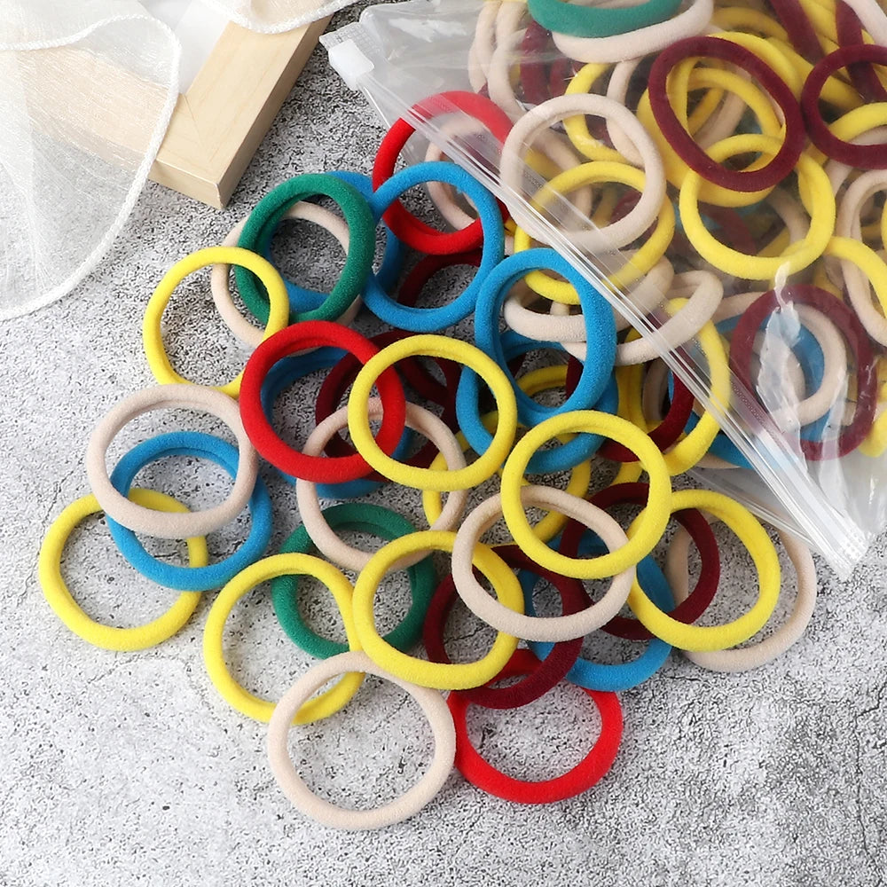 Mixed Colors Hair Bands 4cm Basic Hair Ties Elastic Headband - Bakyat Store