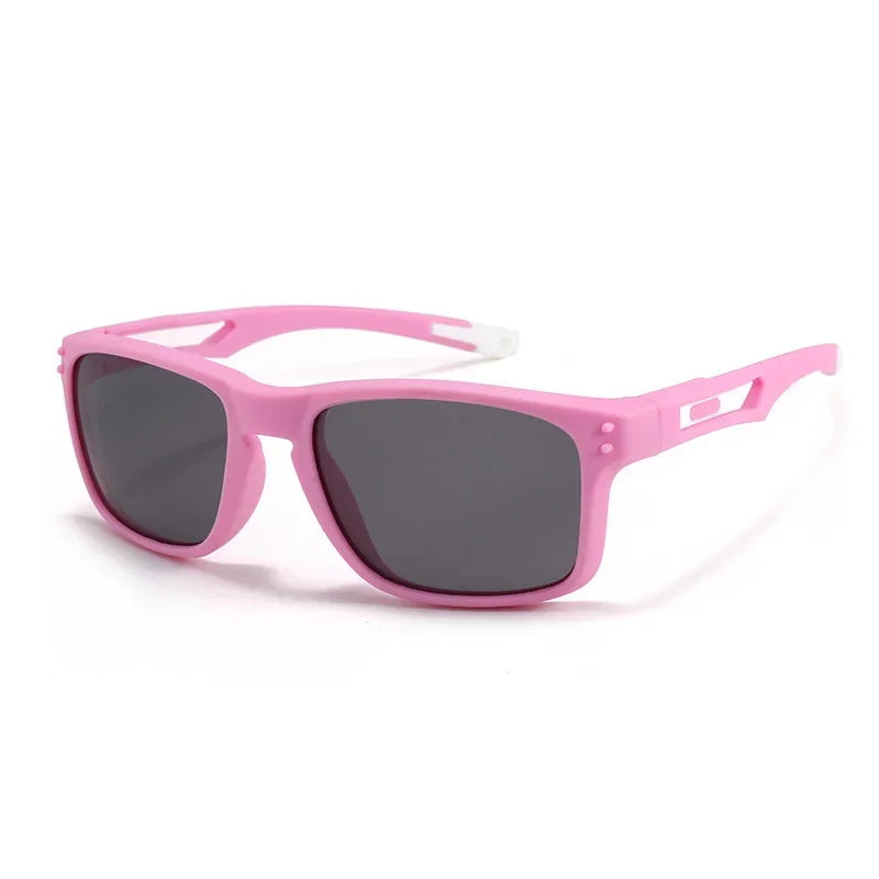 Outdoor Sports Kids Square Sunglasses, Flexible Silicone Glasses - Bakyat Store