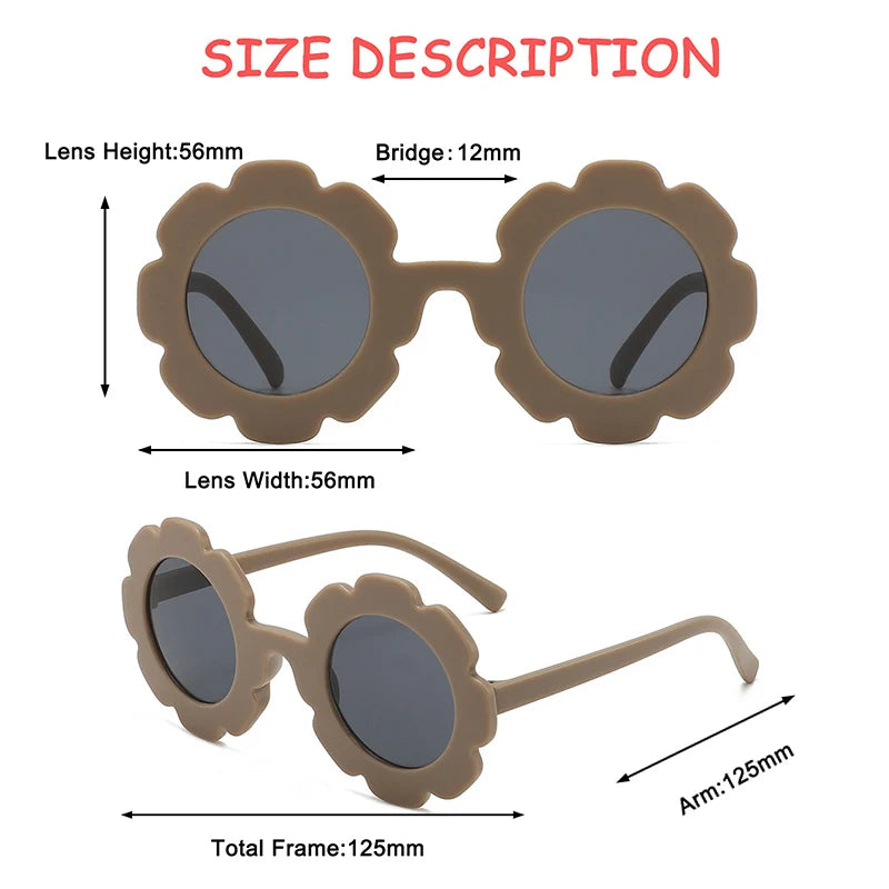 New Sun Flower Round Cute kids sunglasses - Bakyat Store