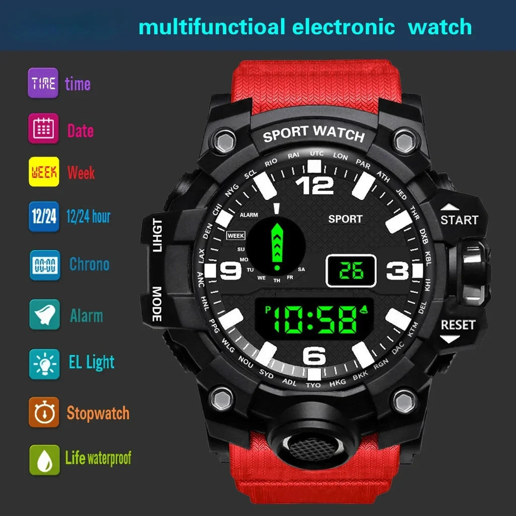 Men LED Digital Watch Men Sport Watches Fitness Electronic Watch Multifunction Military Sports Watches Clock Kids Gifts 2024 - Bakyat Store