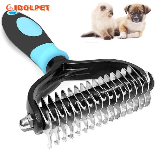 Professional Pet Deshedding Brush 2 Sided Dematting Dog Comb Cat Brush - Bakyat Store