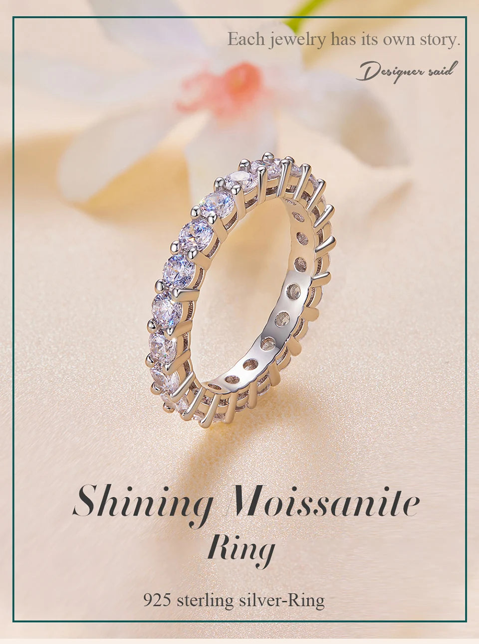 Shining Moissanite Ring - Bakyat Store