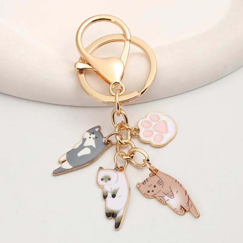 Kawaii Cat Keychain Pet Paw Key Ring - Bakyat Store