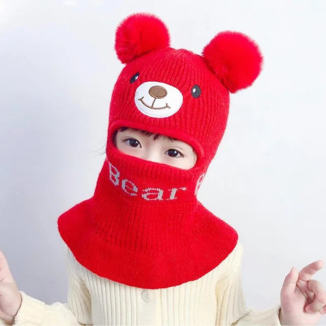 Bear Winter Baby Bonnet Hat Scarf One-Piece - Bakyat Store