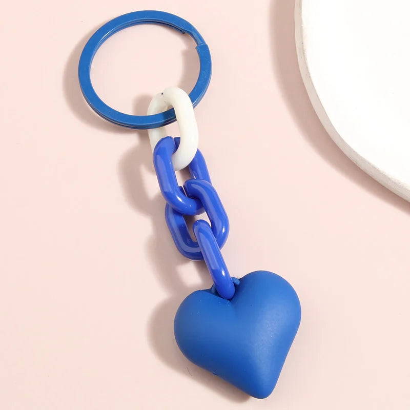 Handmade Heart Keychain Acrylic Plastic Link Chain - Bakyat Store