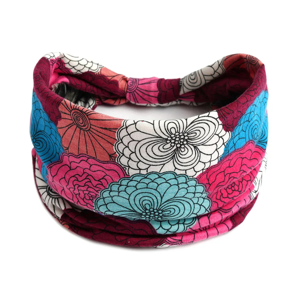 Bohemian Wide Cotton Stretch Headbands - Bakyat Store