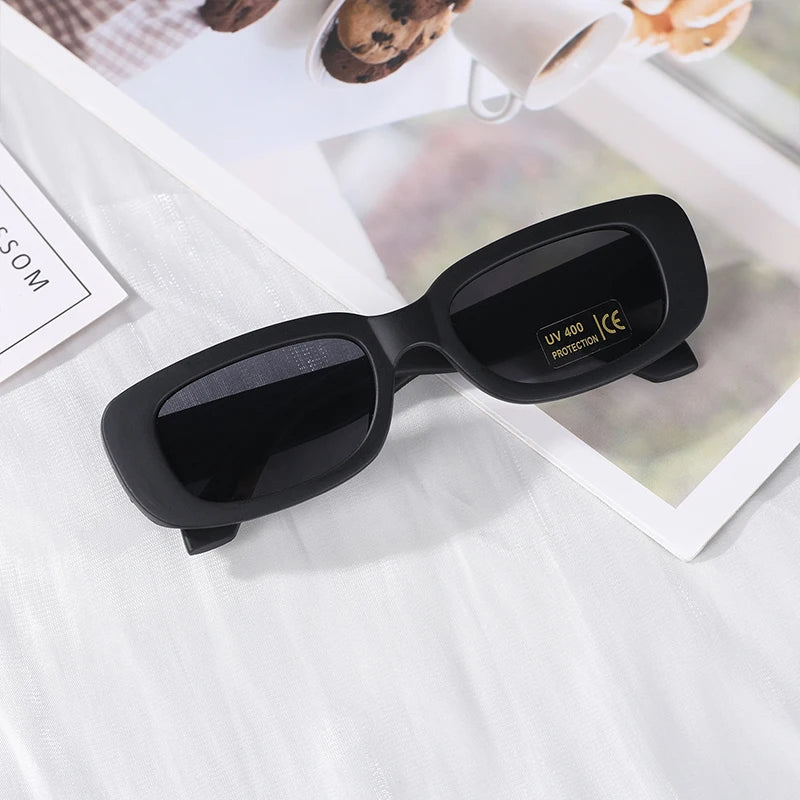 Children Cute Vintage Frosted Rectangle UV400 Sunglasses - Bakyat Store