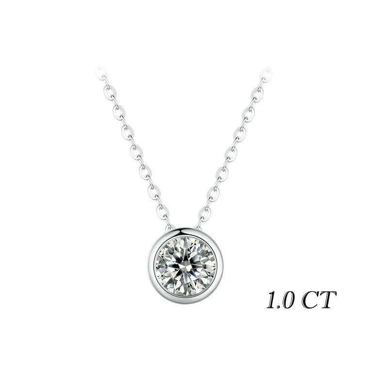 Moissanite Necklace for Women 925 Sterling Silver Wedding Jewelry