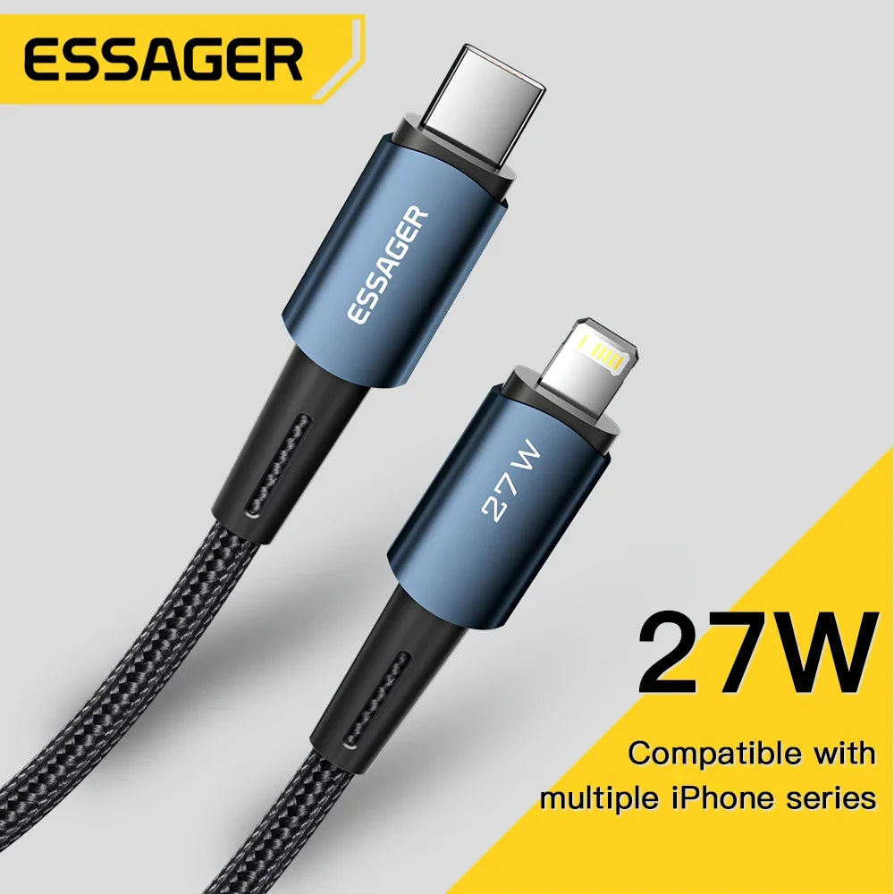 Essager USB C Cable For IPhone 14 13 12 11 pro Max XS 20W Fast Charging Cable Type C To Lighting Date Wire For iPad Macbook - Bakyat Store