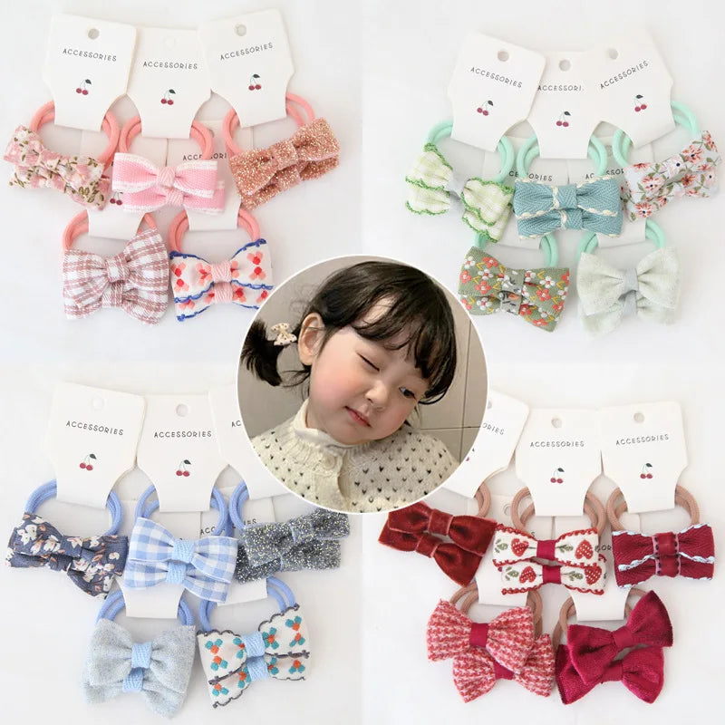 Baby Hair Band Girls Ties Bows Elastic Rubber Band - Bakyat Store