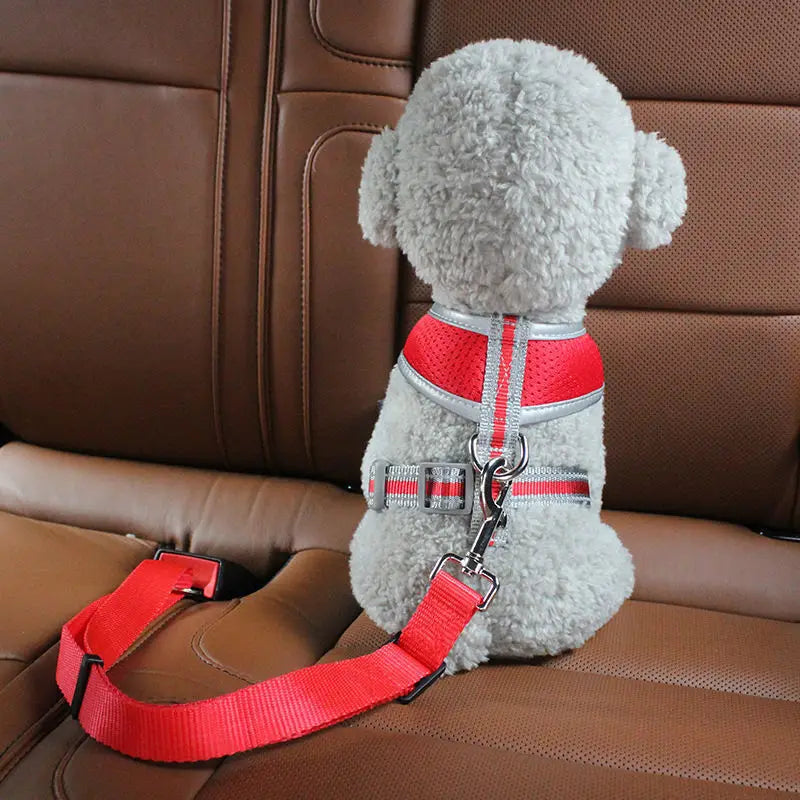 Adjustable Pet Car Seat Belt Pet Seat Vehicle Dog Harness Lead Clip - Bakyat Store