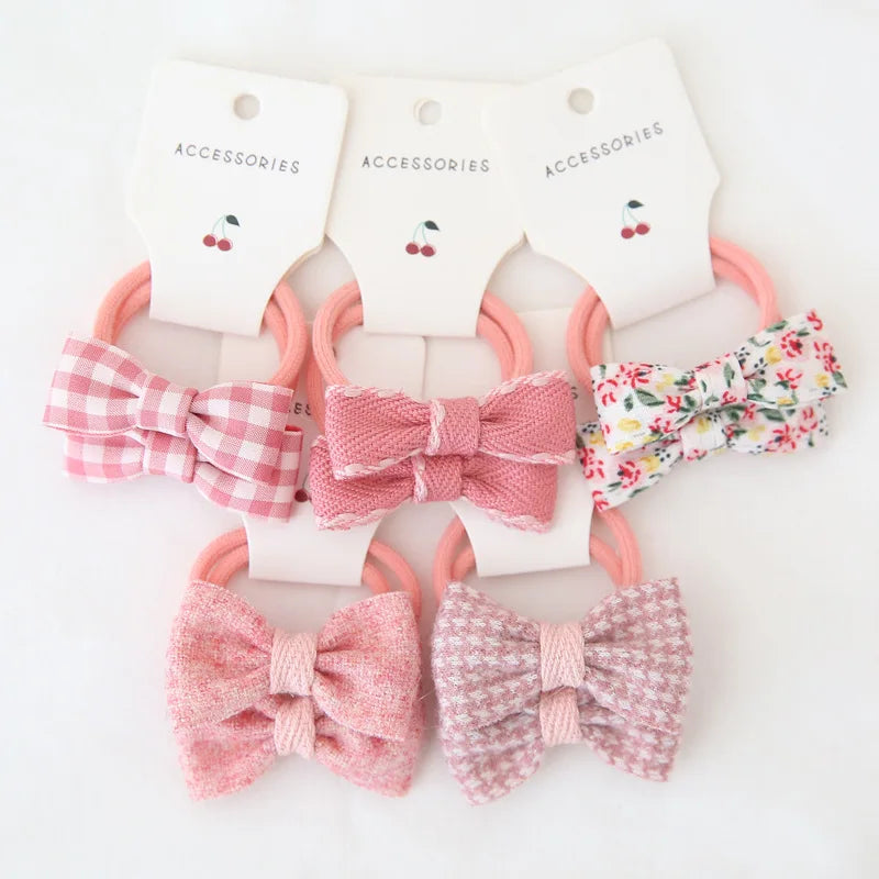 Baby Hair Band Girls Ties Bows Elastic Rubber Band - Bakyat Store