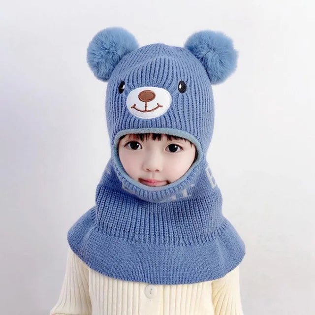 Bear Winter Baby Bonnet Hat Scarf One-Piece - Bakyat Store